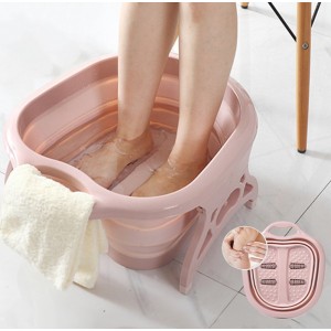 Foldable Footbath Foaming Massage Bucket Folding Bathtub Household Foot Spa Basin Pedicure Bath Bathtub