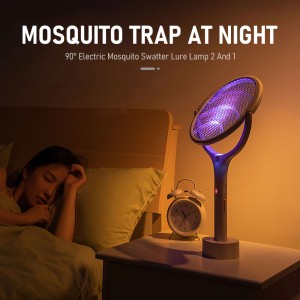 Mosquito Killer Lamp 90 Degree Rotatable Electric shocker 365nm UV Light USB Charging Bug Zapper Trap Flies Summer Fly Swatter