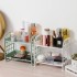 Desktop Double-layer Folding Storage Rack Foldable Dormitory Storage Countertop Organizer 2 Tier Shelf Makeup Cosmetics Stand