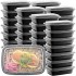 12pcs Disposable Lunch Box 1000/1500ml Plastic Fruit Salad Container with Lid Microwavable Meal Prep Gym Office Preparation