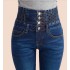 2019 jeans print Fashion Women Elastic High Waist Skinny Stretch Jean Female Spring Jeans Feet Pantalones mujer Plus Size