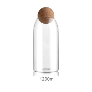 Ball Cork Lead-Free Glass Jar Transparent Sealed Tank Sealed Tea Cans Cereals Storage Bottle Spice Bottle Can Grains Container