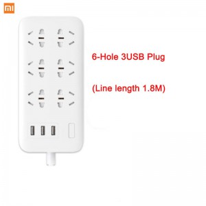 Original Xiaomi Power Strip 2.1A Fast Charging 3USB Extension Socket 6Outlets Socket Adapter US UK EU AU Mijia Power strip