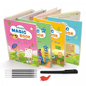 New Early education4 Pcs Reusable Magic Copy Book Writing Groove Arabic Alphabet Wordpad For Kid Word Book Calligraphic Practice