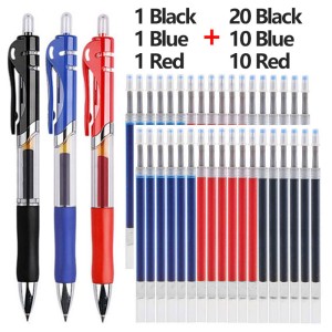 43 PCS Gel Pens & Refills Set Stationery Kawaii writing pen Black/red/blue ink 0.5 mm blue ballpoint pen Office school supplies