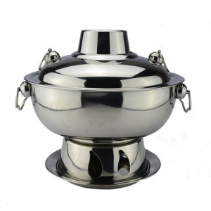 1.8 Liters High Quality Stainless Steel Hot Pot, Chinese Fondue Lamb Chinese Charcoal Hotpot Outdoor Cooker Picnic Cooker