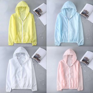 Hooded Sun Protection Clothing Women Solid Color Wild Thin Coat Breathable Outdoor Summer Tops Coat Cycling Sportswear Jacket