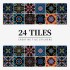 24pcs Mandala Retro Pattern Glossy Tiles Sticker Transfers Cover for Kitchen Bathroom Tables Hard-wearing Wall Decals Waterproof