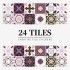 24pcs Mandala Retro Pattern Glossy Tiles Sticker Transfers Cover for Kitchen Bathroom Tables Hard-wearing Wall Decals Waterproof