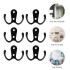 Coat Hooks 2 Hole Wall-mounted 2-Pronged Clothes Hook Towel Hook Coat Hanger for Robes Coats Hats Keys Towels Black