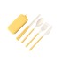 4pcs Wheat Straw Dinnerware Set Portable Tableware Knife Fork Spoon Chopsticks Set Travel Cutlery Set Eco-Friendly Utensil Box