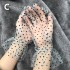 Autumn Summer Women Gloves Stretchy Sexy Lace Short Tulle Full Finger Mittens Lotus Leaf Sheers Elegant Lady Driving Gloves