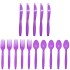 Touch of Color Premium Plastic Cutlery Forks Knives Spoons Pastel Blue Yellow Pink Black Purple Green Disposable Tableware