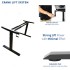 Manual Stand up Desk Frame Manual Hand Crank with Rack Height Length Adjustable for Office Computer Study Table Black